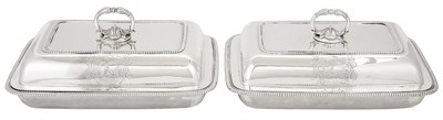 Lot 1023 - Pair of George III Sterling Silver Covered...