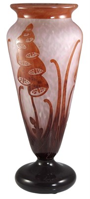 Lot 133 - Le Verre Francais Acid-Etched Cameo Glass Vase...