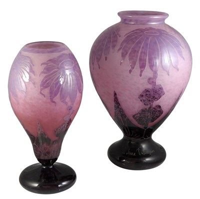 Lot 131 - Two Le Verre Francais Acid-Etched Cameo Glass...