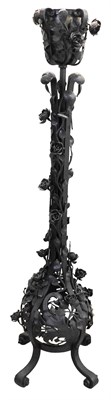 Lot 84 - Art Nouveau Style Painted Wrought Iron Stand...