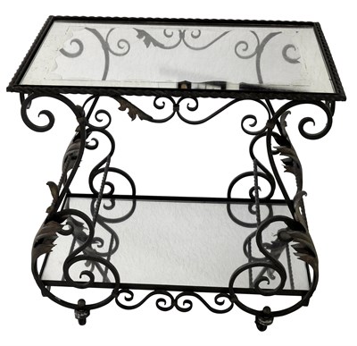 Lot 79 - Wrought Iron Two Tier Side Table With a...