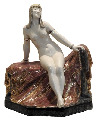 Lot 96 - Art Deco Style Ceramic Figure of a Seated Nude...