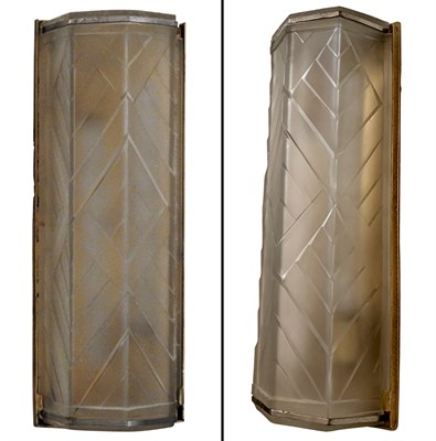 Lot 102 - Pair of Art Deco Style Frosted Glass Wall...