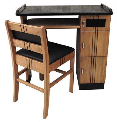 Lot 105 - Art Moderne Fruitwood Manicurist Table and...