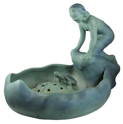 Lot 124 - Van Briggle Pottery Turquoise Glazed Center...