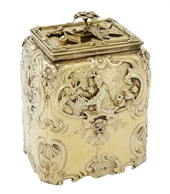 Lot 1011 - George III Sterling Silver-Gilt Tea Caddy...