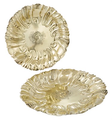 Lot 1012 - Pair of George III Sterling Silver-Gilt Dishes...