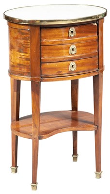 Lot 156 - Louis XVI Walnut and Marble Table en...