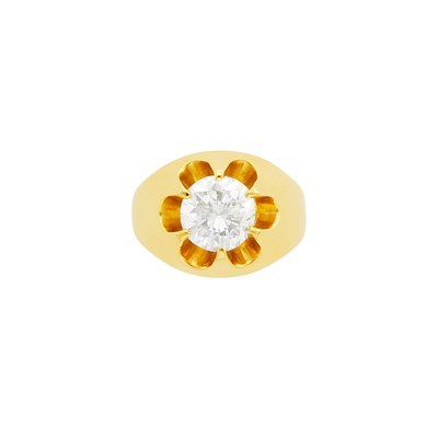 Lot 41 - Gentleman's Gold and Diamond Ring and Platinum and Diamond Ring Mounting