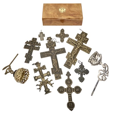 Lot 71 - Group of Russian Metalware Comprising eight...