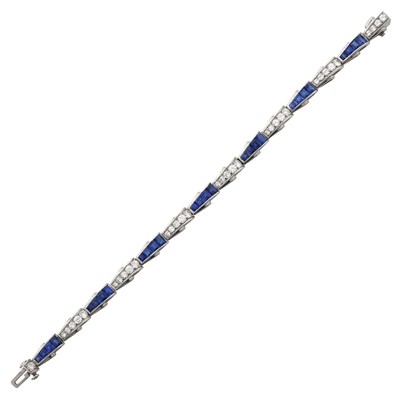 Lot 78 - Platinum, Sapphire and Diamond Bracelet