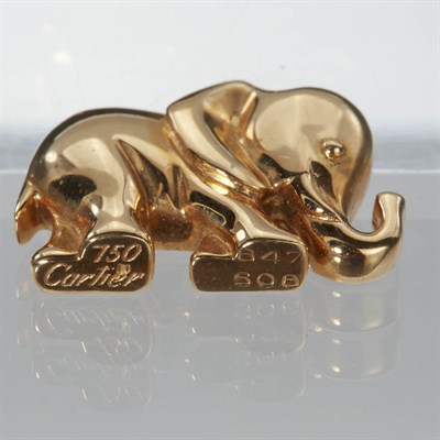 Lot 4 - Cartier Gold Elephant Pendant and Pin, France