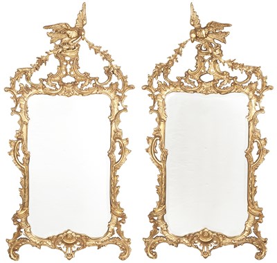 Lot 331 - Pair of George II Style Giltwood Mirrors Each...