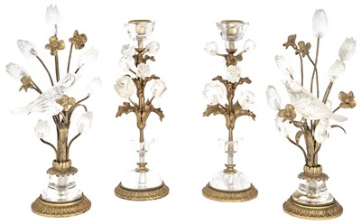 Lot 84 - Gilt-Metal and Rock Crystal Four-Piece...