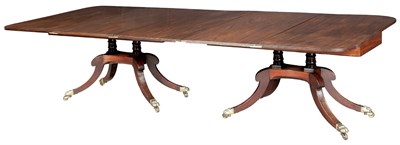 Lot 695 - Regency Mahogany Two-Pedestal Dining Table...