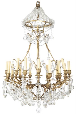 Lot 423 - Rococo Style Gilt-Metal and Cut-Glass...