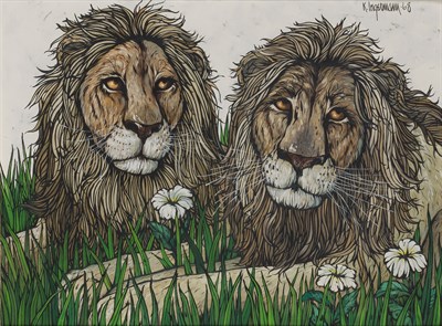 Lot 31 - Keith Ingermann American, 1929-2012 Two Lions,...