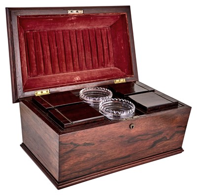 Lot 247 - Large Rosewood Tea Caddy Height 9 1/2 inches,...