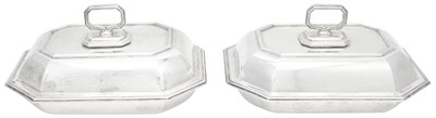 Lot 213 - Pair of George V Sterling Silver Covered...