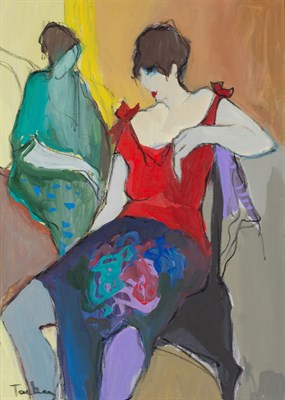 Lot 52 - Itzchak Tarkay Israeli, 1935-2012 Seated Woman...
