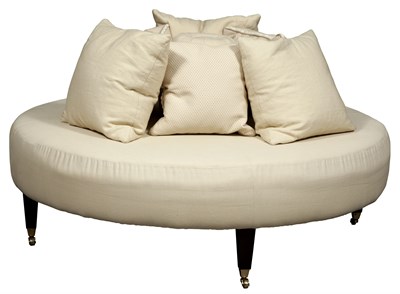Lot 308 - Upholstered Confidante Sofa On tapered legs...