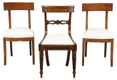 Lot 250 - Pair of Neoclassical Saber Leg Chairs;...