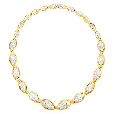 Lot 18 - Gold, Platinum and Diamond Necklace
