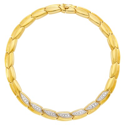 Lot 93 - Two-Color Gold and Diamond Necklace