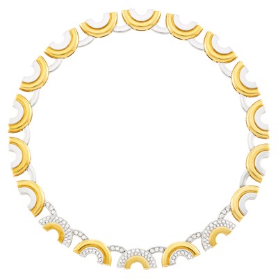 Lot 45 - Two-Color Gold and Diamond Necklace