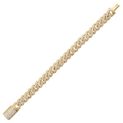 Lot 108 - Gold and Diamond Curb Link Bracelet
