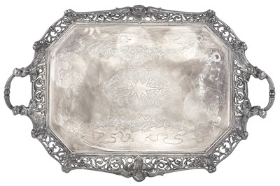 Lot 192 - English Silver Plated Two-Handled Tray Length...