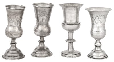 Lot 206 - Group of Four Continental Silver Kiddush Cups...