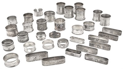 Lot 212 - Group of Silver Napkin Rings Approximately...