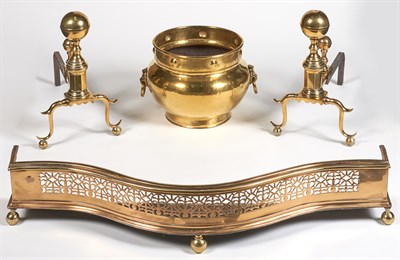 Lot 182 - Group of Brass Fire Equipment Comprising pair...