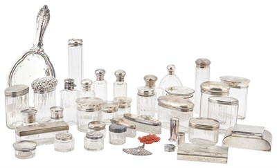 Lot 157 - Group of Sterling Silver and Glass Vanity...