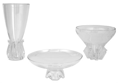 Lot 290 - Group of Three Steuben Blown Glass Table...