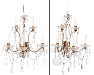 Lot 263 - Pair of Louis XV Style Molded, Cut and Beaded...