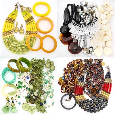 Lot 118 - Group of Costume, Amber, Bone, Acrylic, Freshwater Pearl, Shell, Agate and Glass Jewelry
