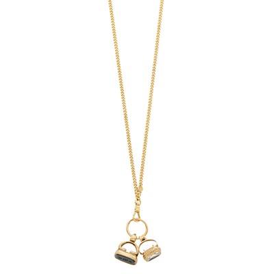 Lot 132 - Long Gold Chain with Two Low Karat Gold Fobs
