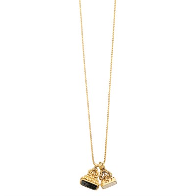Lot 130 - Gold Chain with Two Gold Seal Fobs