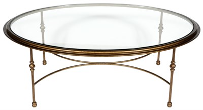 Lot 107 - Brass and Glass Oval Low Table Height 17 1/2...