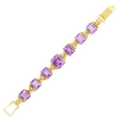 Lot 166 - Gold and Amethyst Bracelet