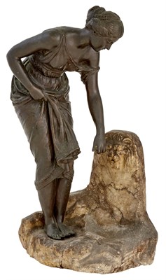 Lot 261 - Austrian Patinated Bronze and Carved Hardstone...