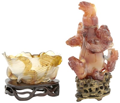Lot 573 - A Chinese Carnelian Vase and Cover Late Qing...