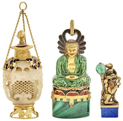 Lot 581 - Three Miniature Chinese-Style Objets de Vertu...