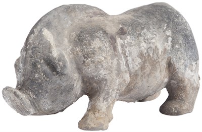 Lot 183 - A Chinese Gray Pottery Figure of a Pig Han...