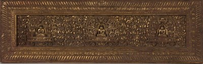 Lot 340 - Tibetan Gilt-Wood Manuscript Cover Circa 14th...