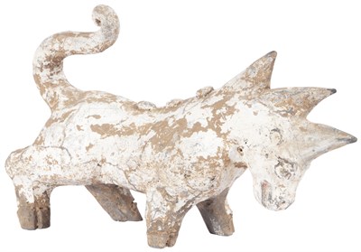 Lot 1093 - A Chinese Painted Pottery Figure of a Striding...