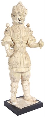 Lot 198 - A Chinese Straw Glazed Pottery Figure of a...