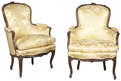 Lot 256 - Pair of Louis XV Beechwood Bergères Mid-18th...